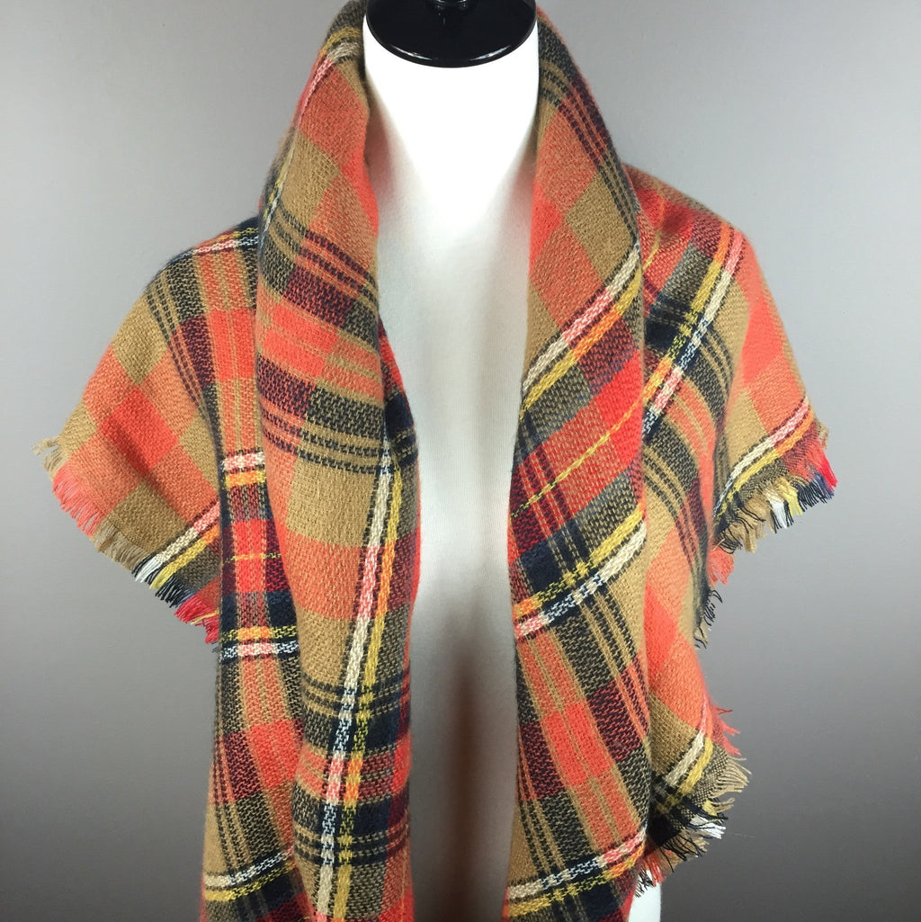 "Pumpkin Spice" Tartan Triangle Scarf