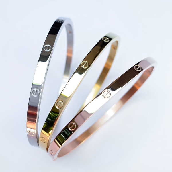 Amour Slim + Stones Bracelets - Stainless Steel