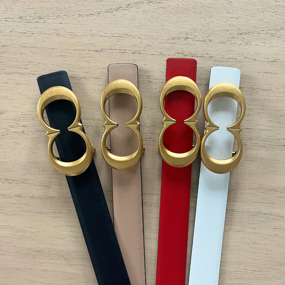 CC Reversible Belt - White, Black, Red and Tan