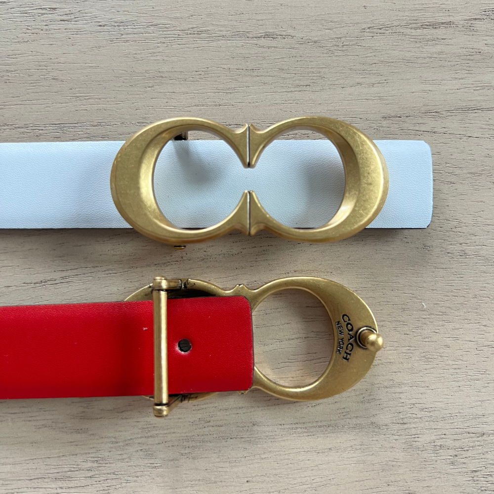CC Reversible Belt - White, Black, Red and Tan