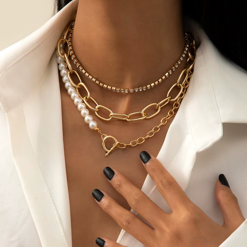 Cara Layered Statement Necklace Set