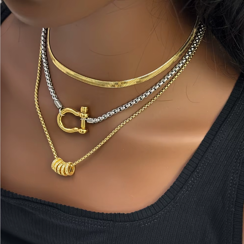Carabiner Buckle Necklace - Stainless Steel