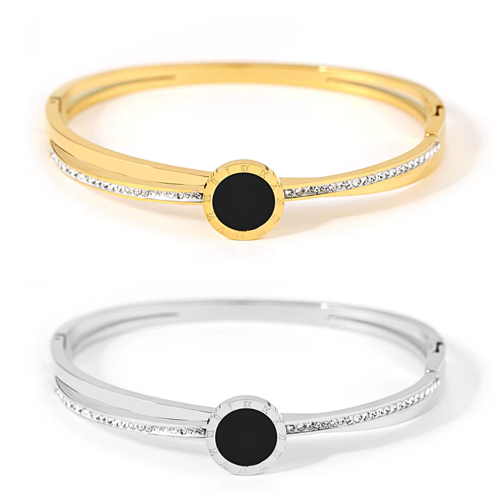Cassia Orbit Bangle Bracelet - Stainless Steel