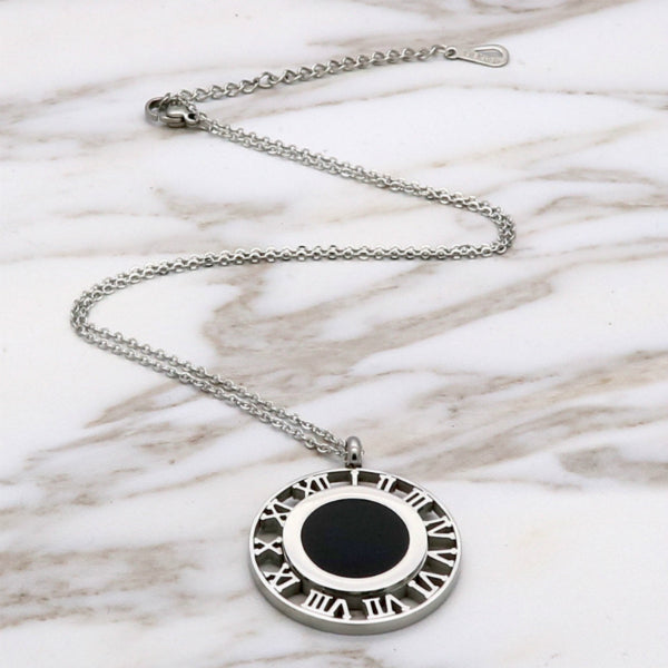 Cassia Roman Numerals Necklace - Stainless Steel