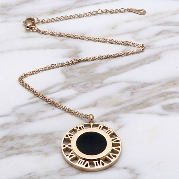 Cassia Roman Numerals Necklace - Stainless Steel