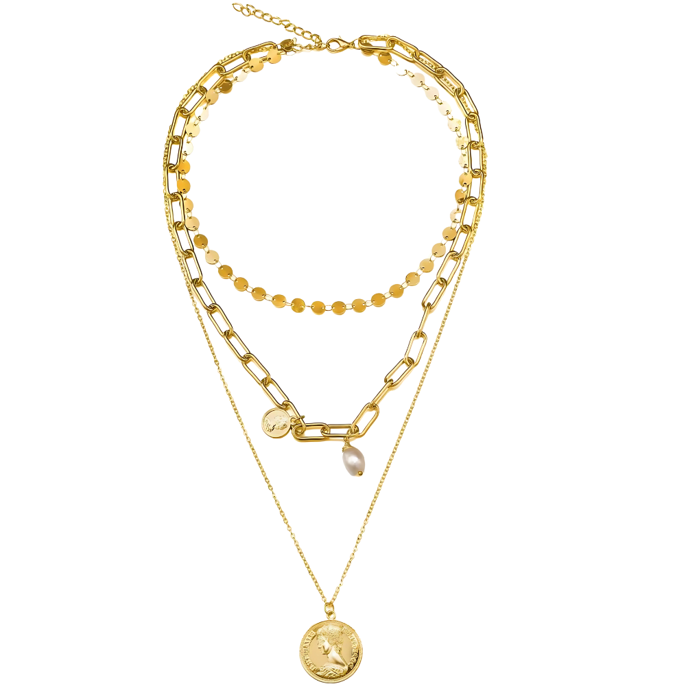 Coin Layered Statement Necklace