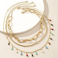 Colorful Layered Statement Necklace Set