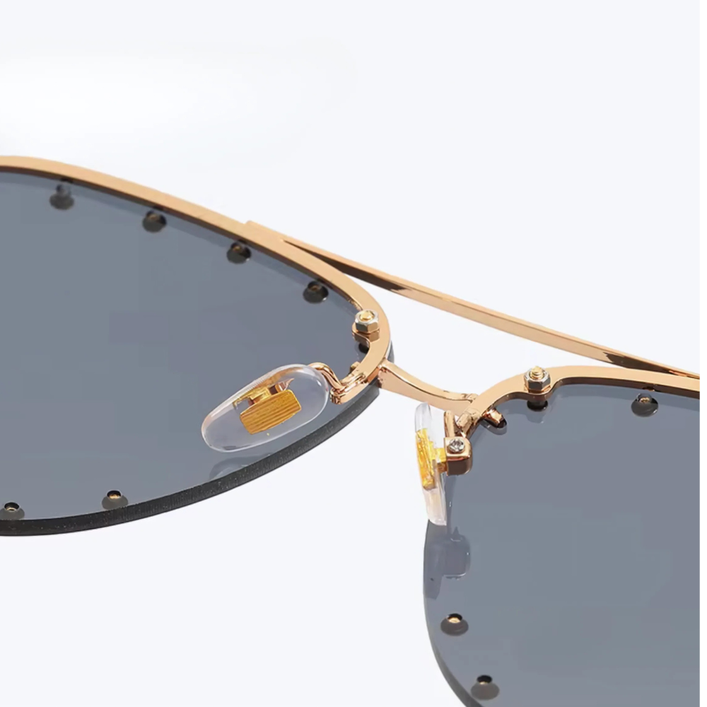 Aviator Rimless Studded Sunglasses