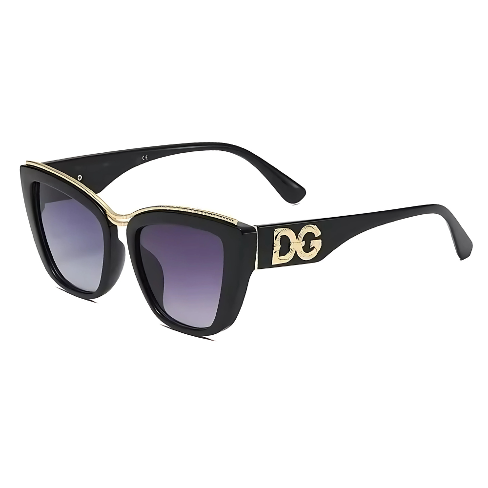 DG Cateye Black and Gold Sunglasses