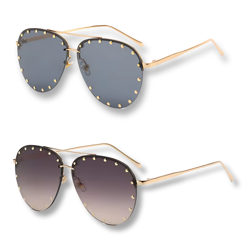 Aviator Rimless Studded Sunglasses