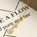 eLVeene 3 Flower Dainty Necklace - Stainless Steel