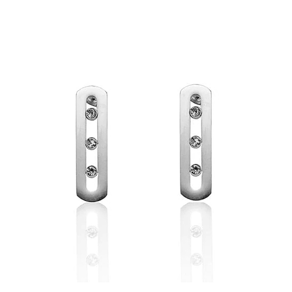 "Sliding" Stones Earrings - Stainless Steel