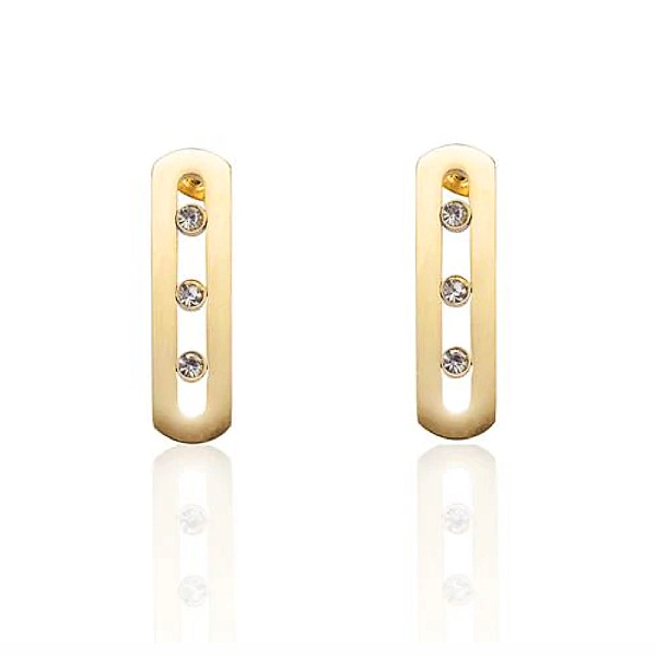 "Sliding" Stones Earrings - Stainless Steel