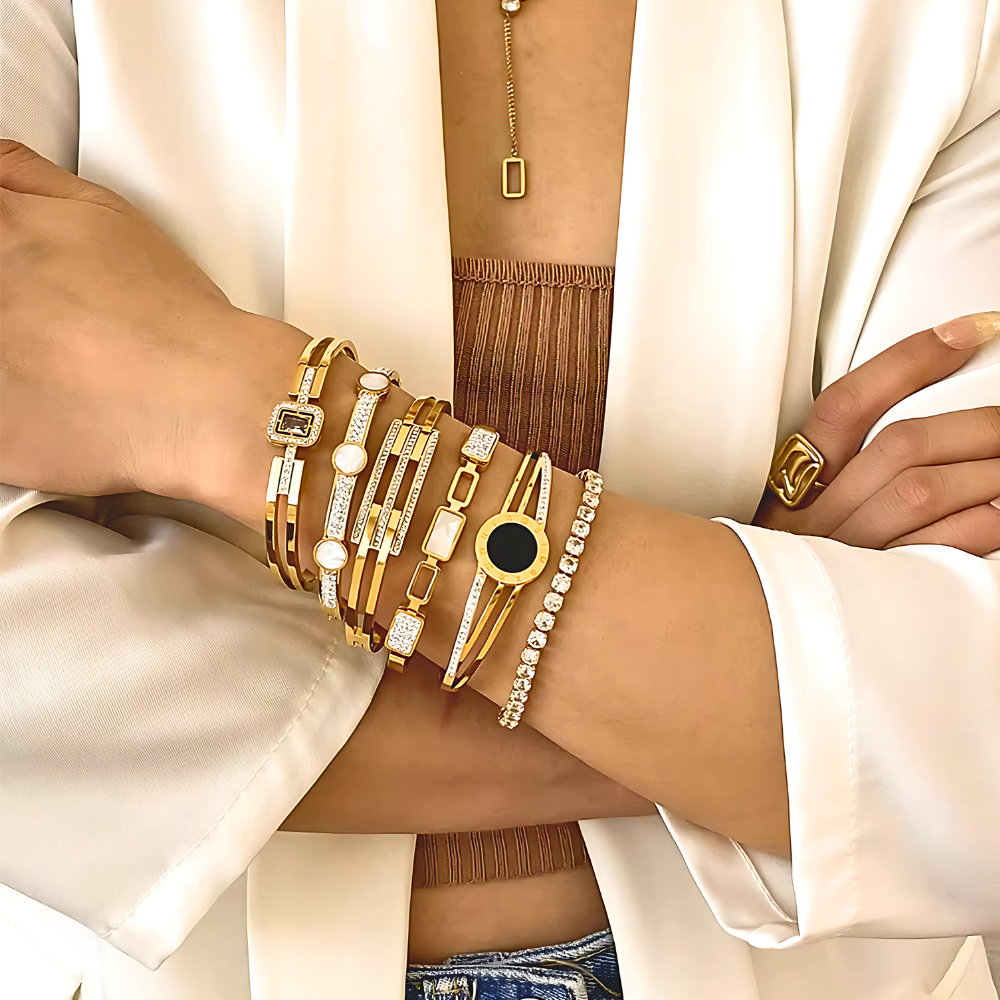 Amara Bangle Bracelet - Stainless Steel